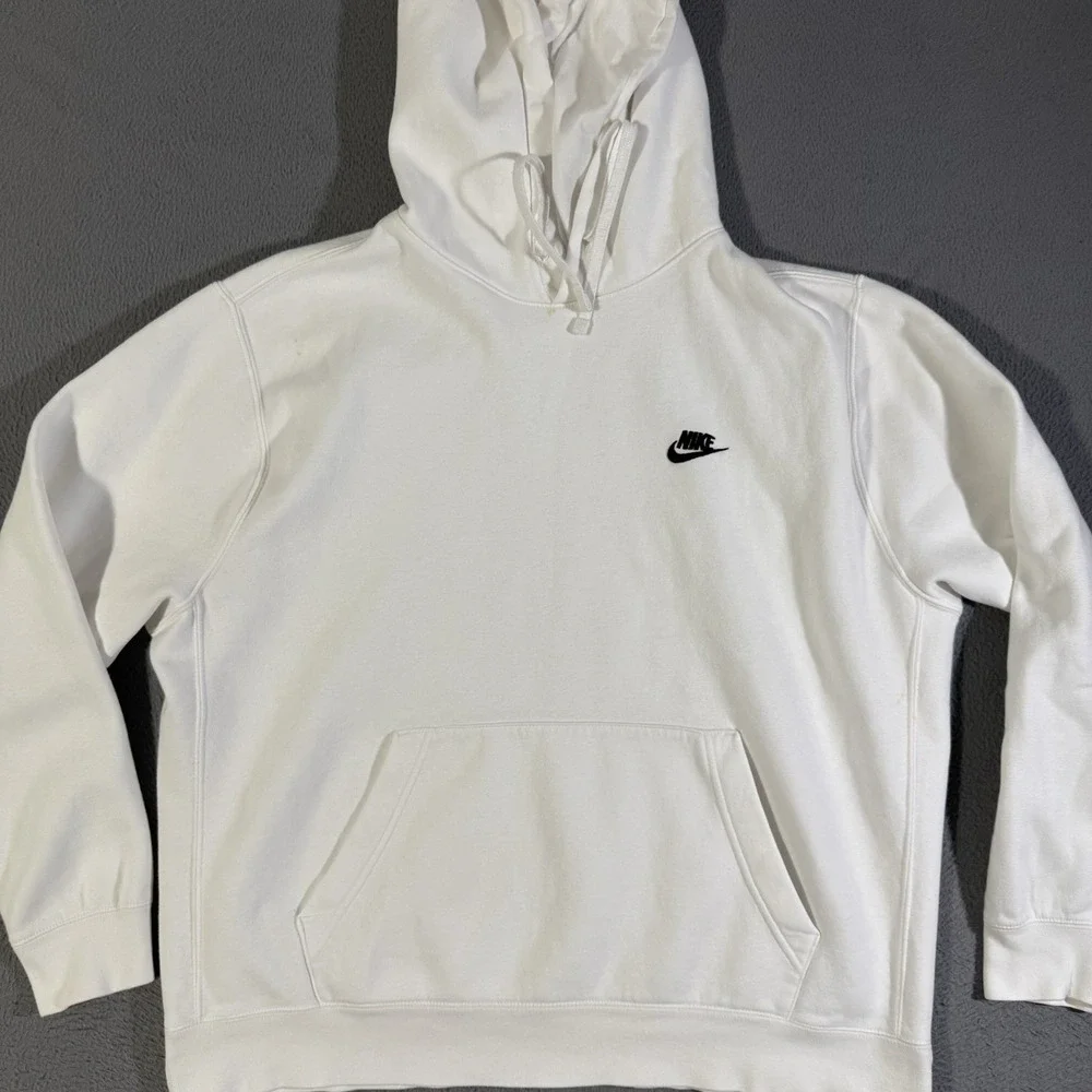 Nike Hoodie Mens Size XLSportswear Club‎ Fleece Sweatshirt White Athleisure